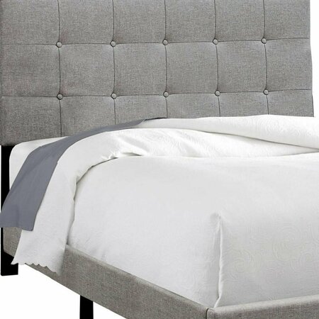 Homeroots 45.75 in. Solid WoodMDFFoam & Linen Full Size Bed 333284